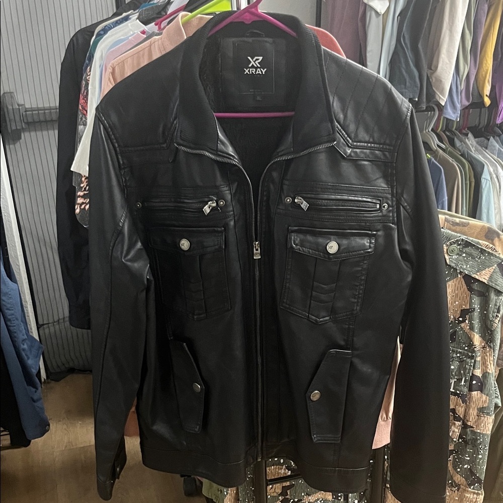 Men's Black Faux Leather Jacket